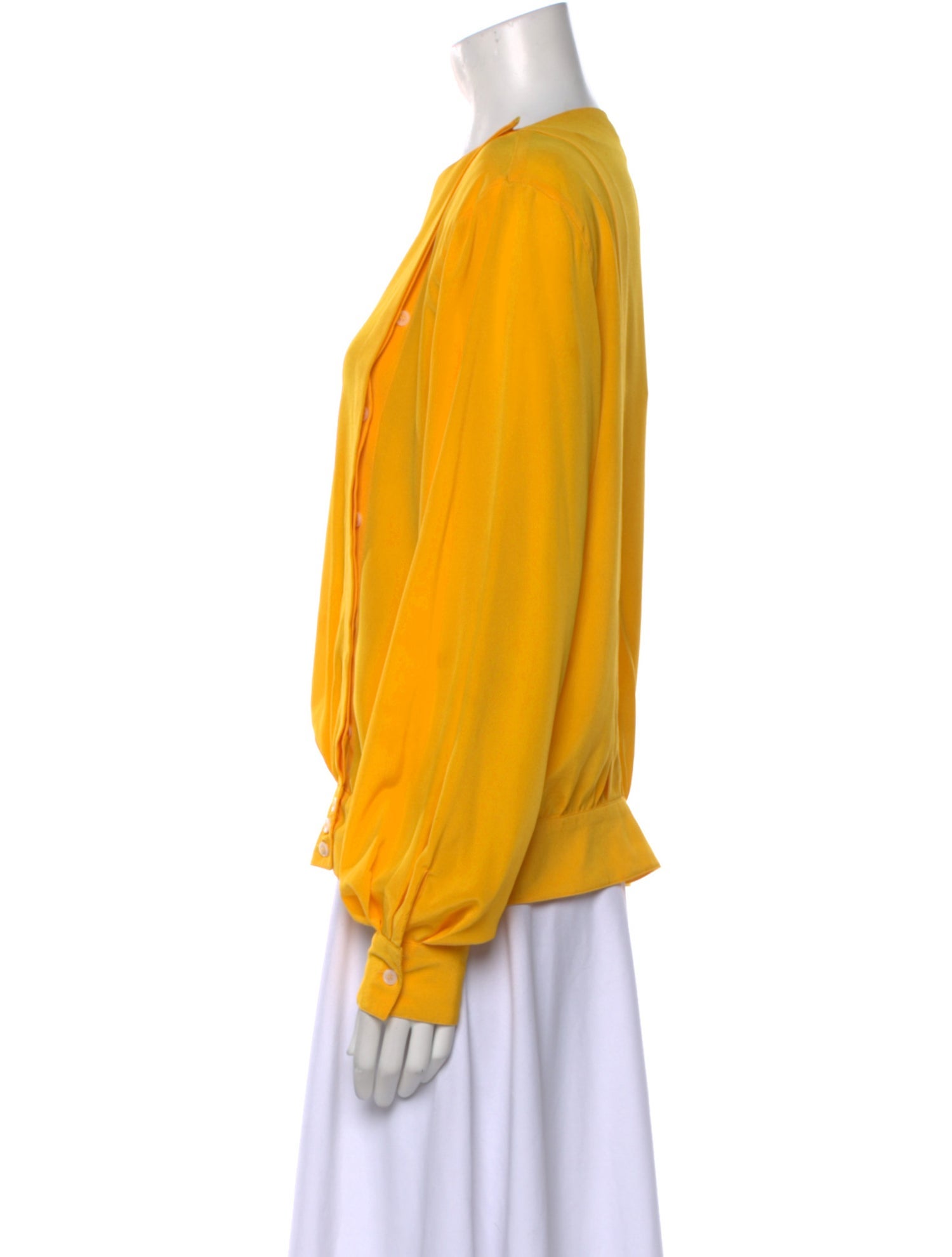 Christian Dior Scoop Neck Long Sleeve Blouse